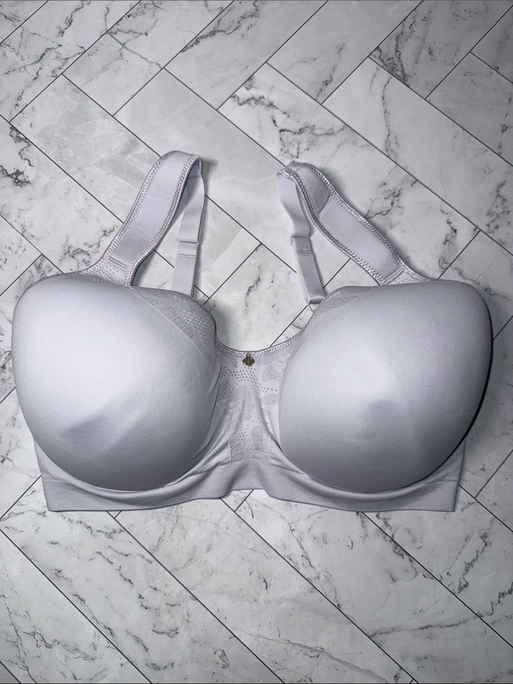 Breezies Seamless Lace Comfort Underwire T-shirt Bra Platinum 42DDD